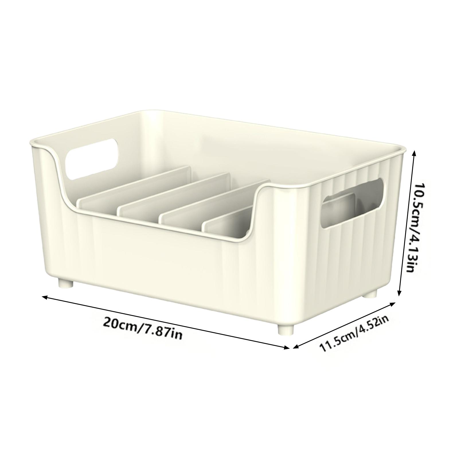 

Food Storage Organizer with Dividers Divided Pantry Organization and Storage Bins for Bathroom Countertop Office Classroom белый