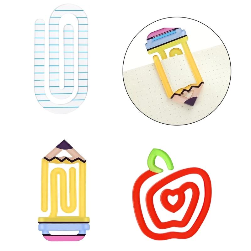 Acrylic Paper Clips,Reusable Heat Printed Transparent Bookmarks Clip For Document Organization Reading Accessories
