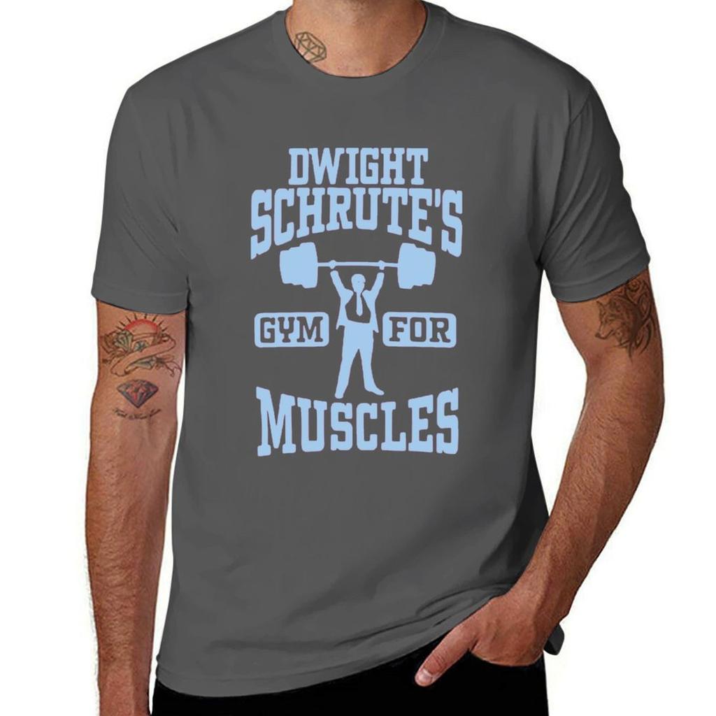 Dwights Gym For Muscles Shirt Gym Tshirt Minimalist Plain Crew Neck Tshirt