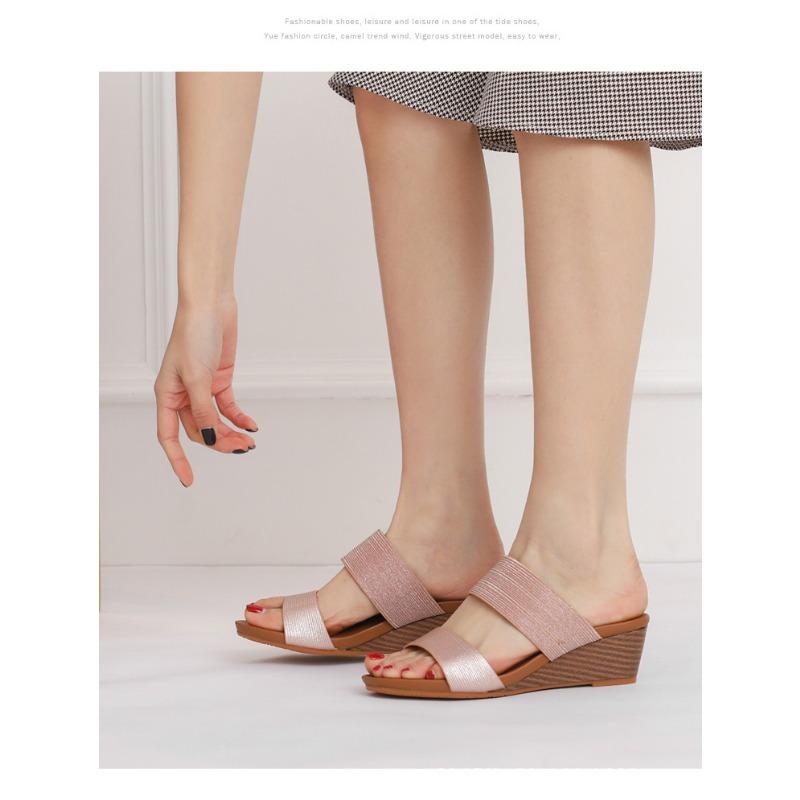 Sandale femei papuci cool femei moda de vară fund gros toc înalt fund gros toc înclinat pantofi dama