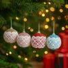4Pcs Reusable Lace Appliques Christmas Ball 8cm Christmas Decoration Balls  Party