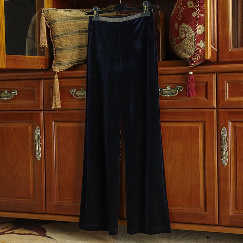 

Женские бархатные расклешенные брюки с высокой талией - Коллекция Осень/Зима XXL