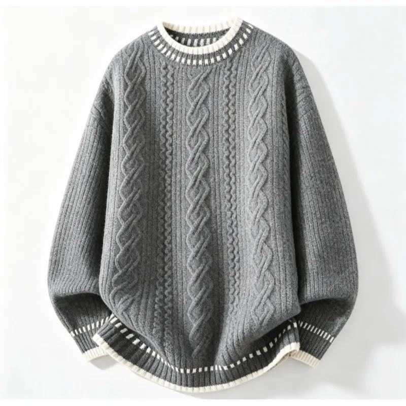 Autumn Winter Men Thick Knit Sweater Men Casual Long Sleeve Pullover Man Warm Loose Sweaters Male Oversized Knitted Top Women