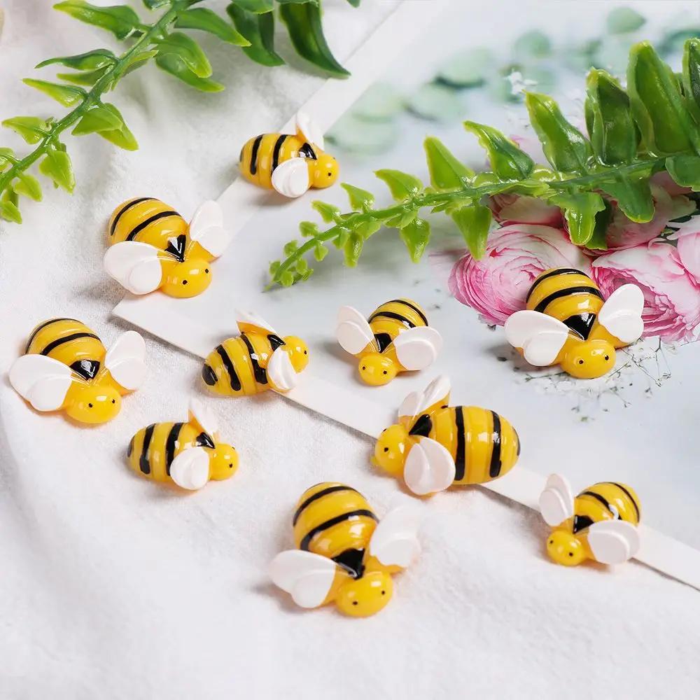 5pcs/ lot Mobile Phone Shell Children Toys Hair Ornament Slime Pendants Artificial Bees Mini Bee Simulated Animals