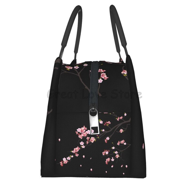 Borsa Termica Pranzo con Stampa Fiori di Ciliegio Sakura Giapponesi Riutilizzabile Portatile per Donna Scatola Pranzo Isolante per Viaggio Picnic Lavoro