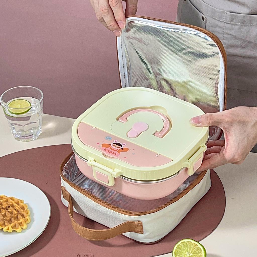 850/900Ml 304 Stainless Steel Divided Bento Box With Cutlery Large Capacity Leak Proof Lunch Box Student Kids Lunch Container