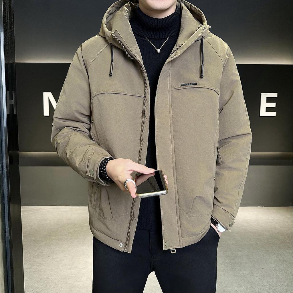 Men's Winter Light Luxury Hooded Down Jacket - Versatile Business Fashion Trend Coat