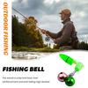 Fishing Rod Bait Alarm Bell with LED Light Dual Ring Bells Fishing Bite