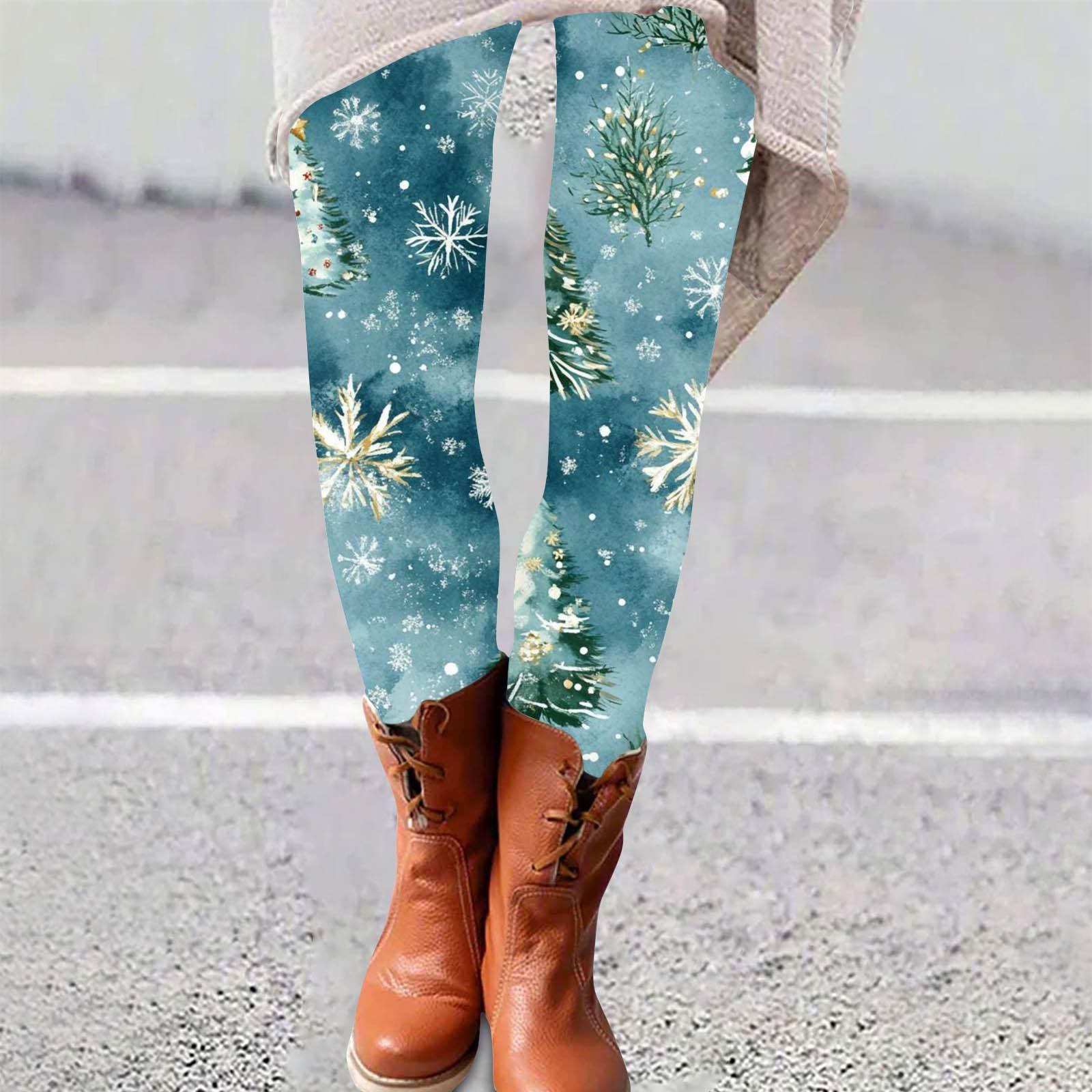 

Женские брюки с рождественским принтом, эластичные, мягкие, повседневные, домашние, спальные брюки XXXL циан