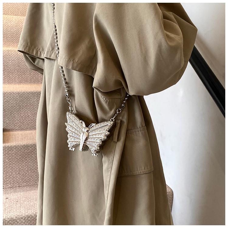 2024 Butterfly Design Rhinestone Mini Handbag for Women