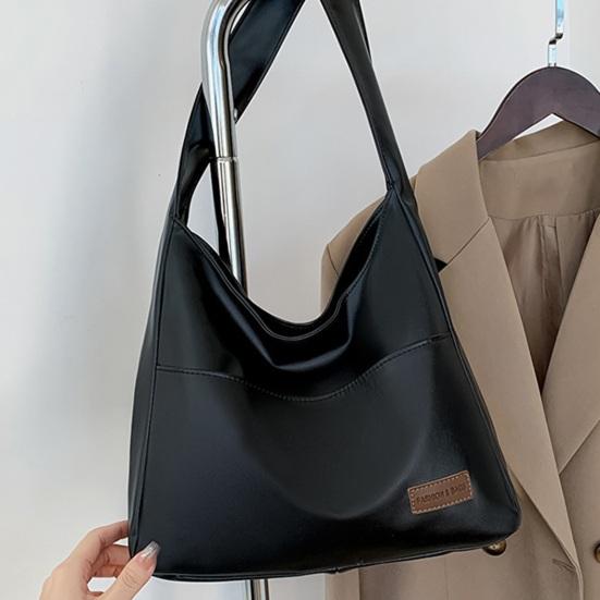 Velkokapacitní retro taška Vodotěsná taška z umělé kůže Stylové úložné pouzdro s texturou pro ženy, doplňky