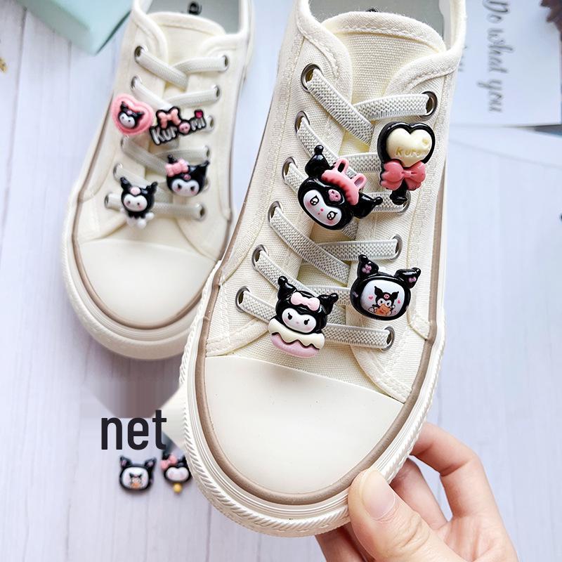Kuromi Cartoon Shoe Buckle Accessory for AF1 Kids' Shoelaces - DIY Decoration.