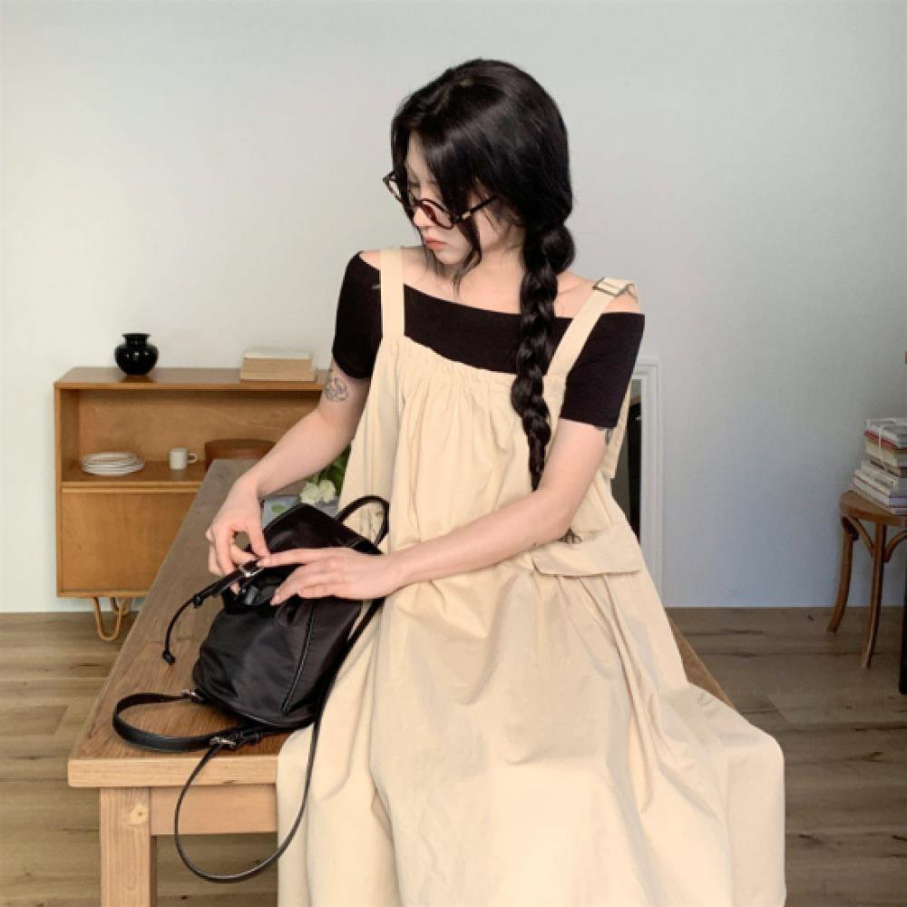 New ArrivalS Open Run Women S Cotton Overall Cargo dreSS Midi Style