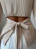 Women's Elegant Slim Fit Square Neck Autumn/Winter Top with Butterfly Knot