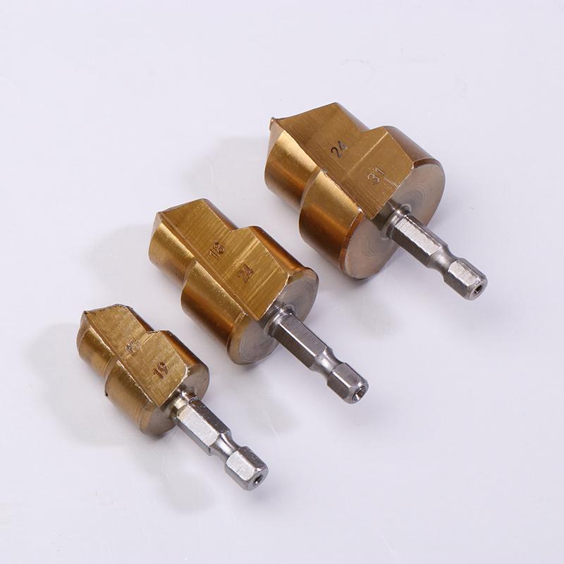 Titanium Plated Ppr Lifting Drill Water Pipe Repair Reamer Set For 4:6 ⁄ 1 Inch Water Pipe Opening Hex Shank Water Pipe Drill