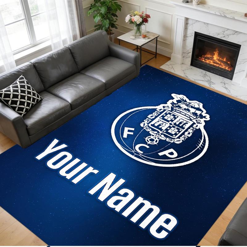 Crystal Velvet Rug Custom Name Text, Soft Non Slip Floor Mat Home DecorFC Porto