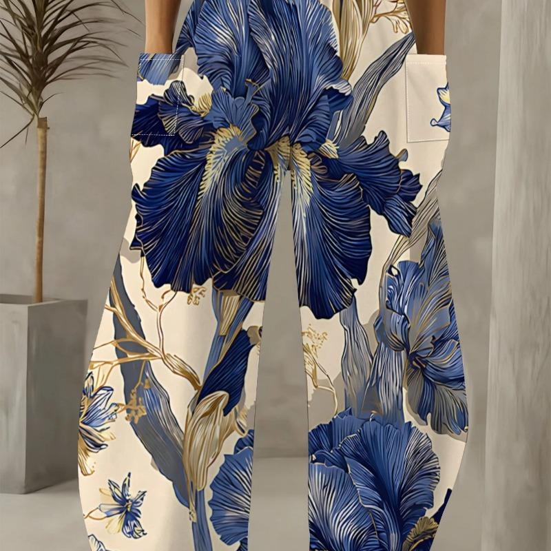 Dame Standardstørrelse Mode Trendy 3D-print oom Print Wide-Leg Bukser, Komfortable og Velegnede til Alle Årstider