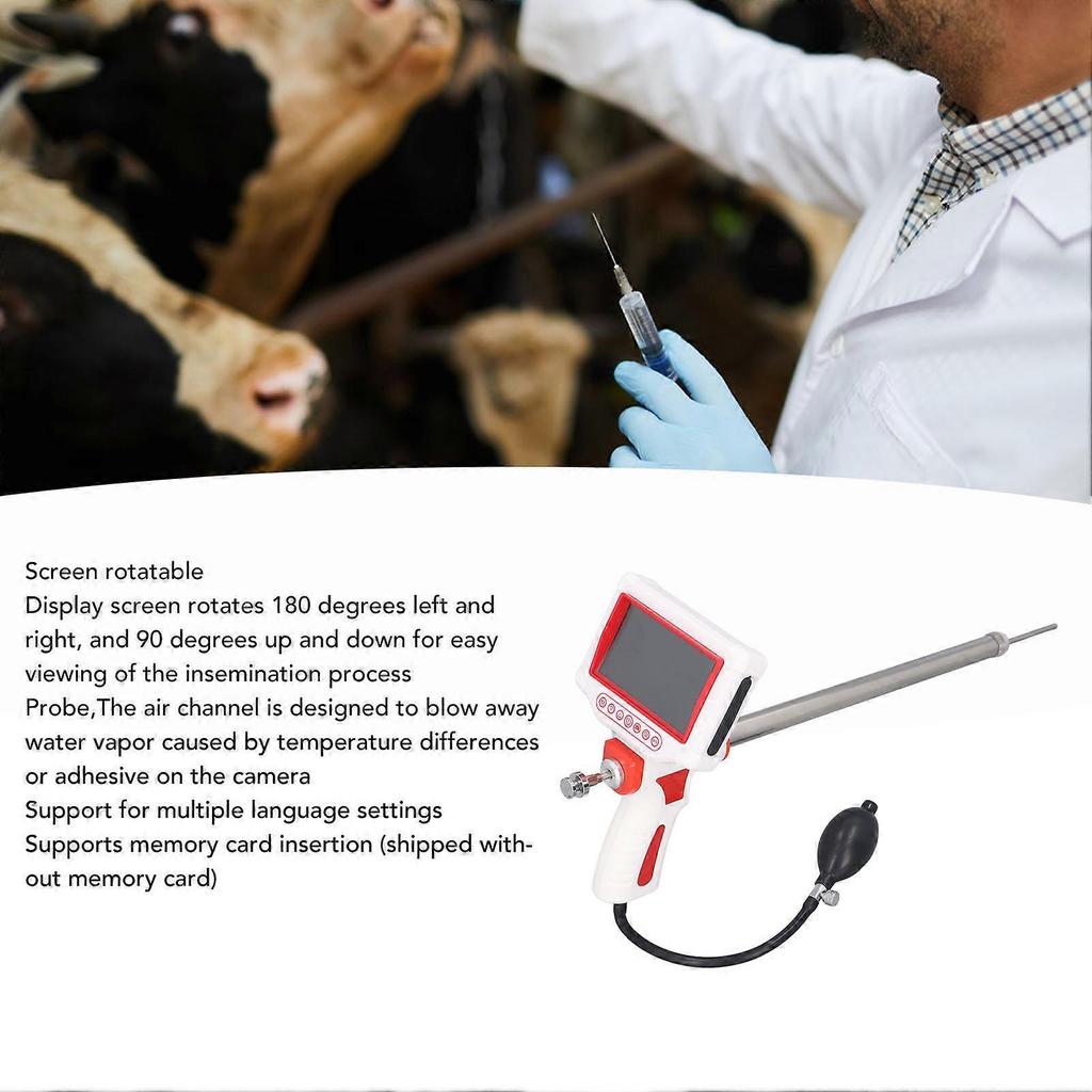 Visuell Inseminationspistol för Djur Roterbar HD-skärm Fotoregistrering Artificiell Inseminationspistol 100240V