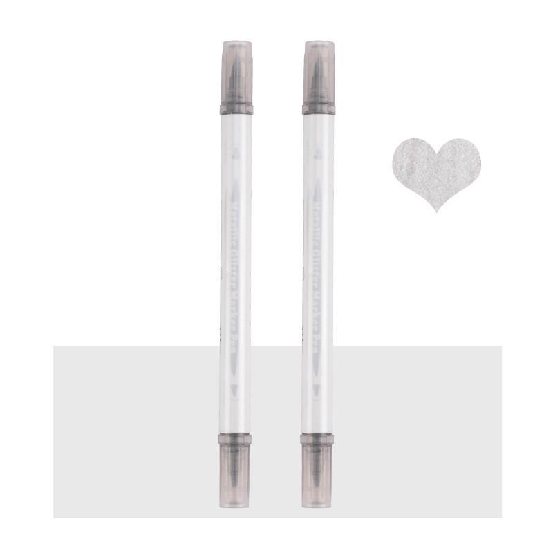 

1 шт. двухсторонние металлические ручки для дизайна ногтей, цветные флуоресцентные маркеры без запаха, инструменты для дизайна ногтей своими руками 1PCS серебряный