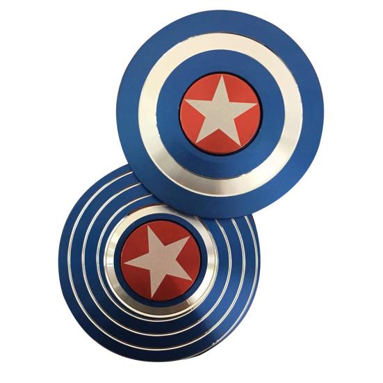 Rund Captain America Spideman Alloy Fingerspiss Gyro Hand Spinner Anti-stress leketøy
