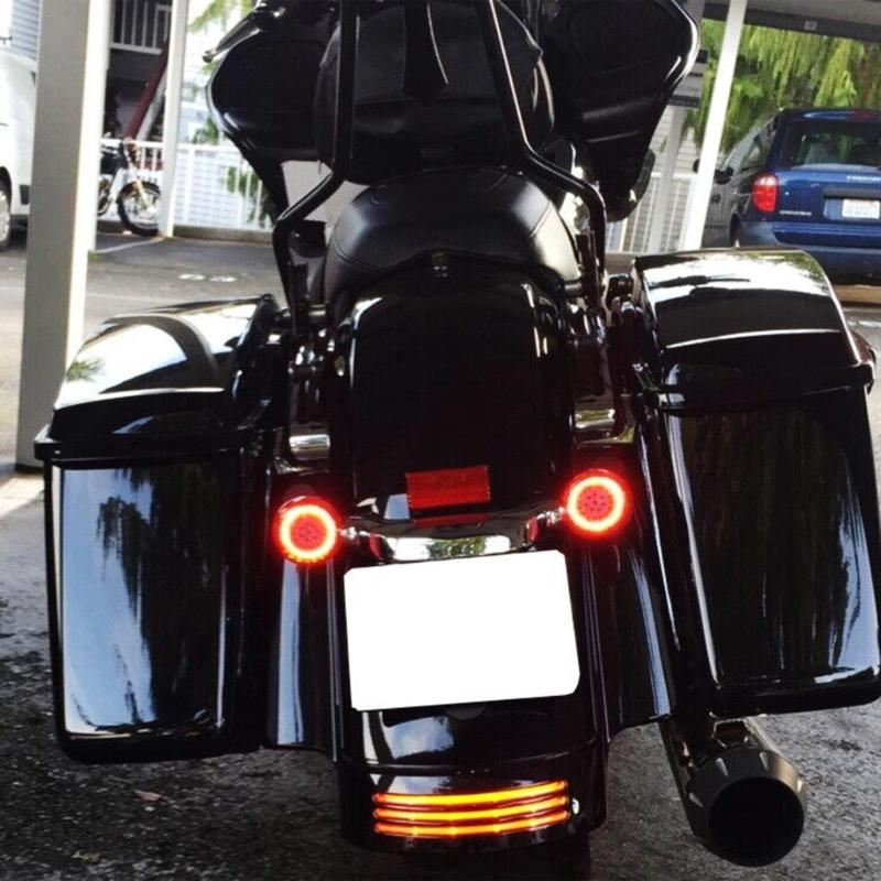 1 Pair 2'' Front LED Turn Signal Light Running Light Kit for Motorbike Alloy