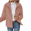 Autumn/Winter Women's Fur Plush Lapel Cardigan Short Coat