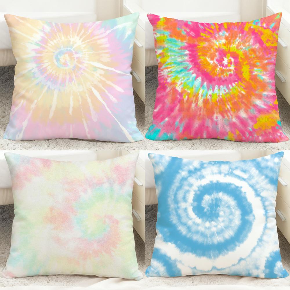 Panika Chen Unisex Tie-Dye Cushion Cover Comfortable Reversible Pillow Cover Ideal For Car Sofa Bedroom & Beyond