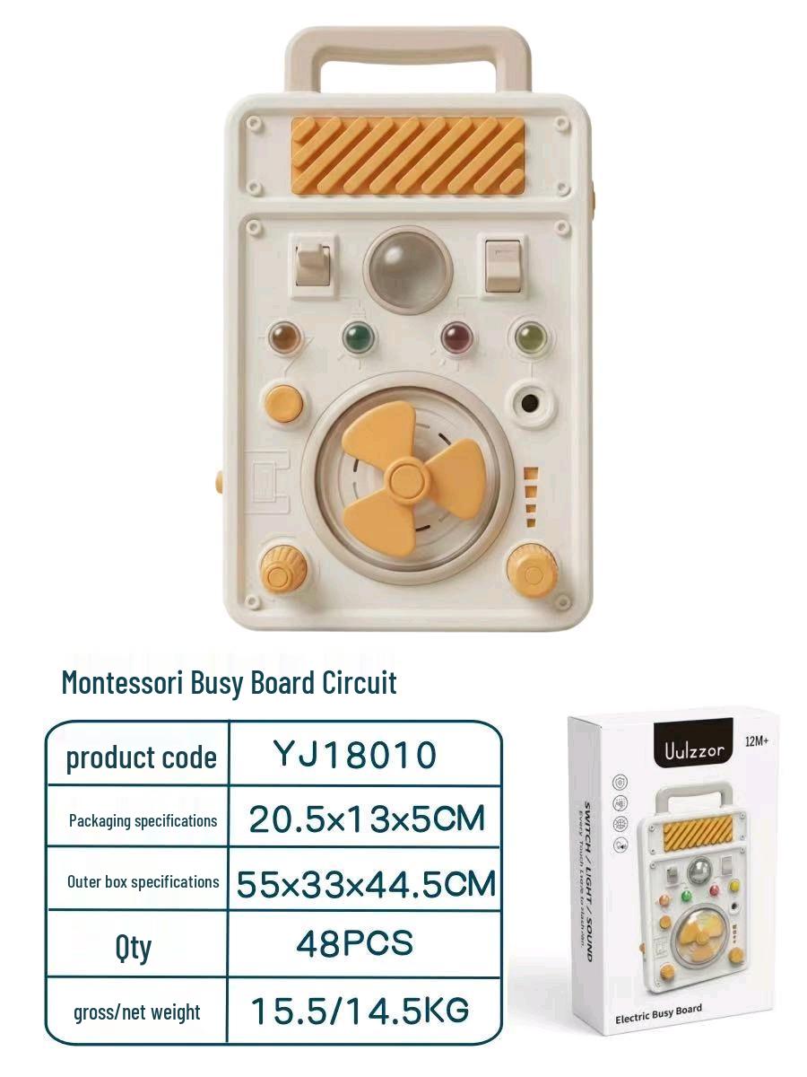 Multifunctional Montessori Busy Board with Lights & Sound for Early Education