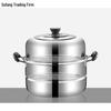 Large Dual-Layer Stainless Steel Steamer & Soup Pot for Induction and Gas Stoves