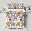 3Pcs Bear Bowknot Bedding Sets 3D Printed Cute Cartoon Bear Dormitory Twin Size For Students Duvet Cover Sets With 2Pillowcases