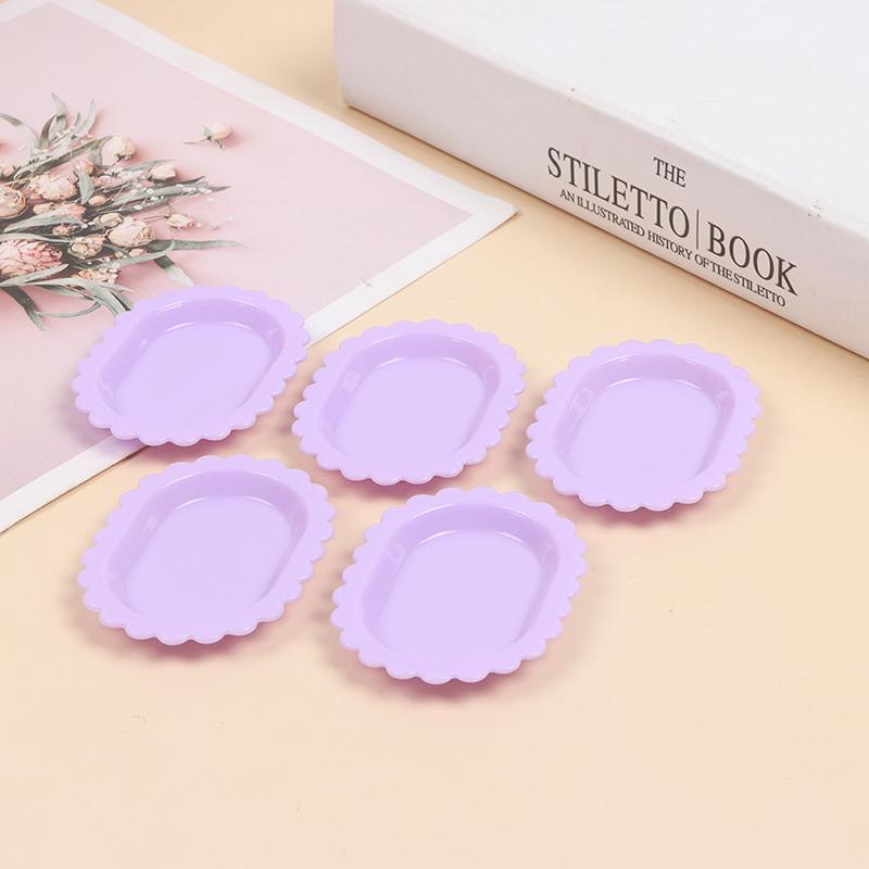 4/5PCS Candy Color 1/12 Dollhouse Miniature Nordic Food Plate Doll House Mini Play Kitchen Furniture Accessories