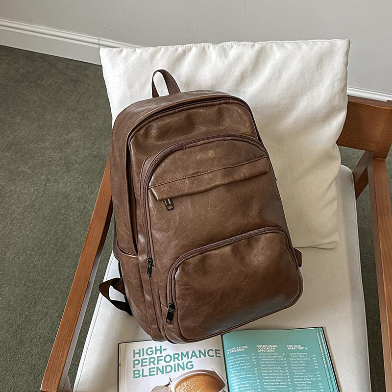 Student PU Schoolbag Large Capacity Backpack