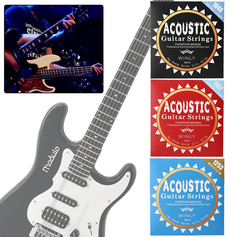 Phosphor Bronze Strings Steel Core Light Acoustic Strings Phosphor Bronze Coating Guitar Strings Guitar Accessories