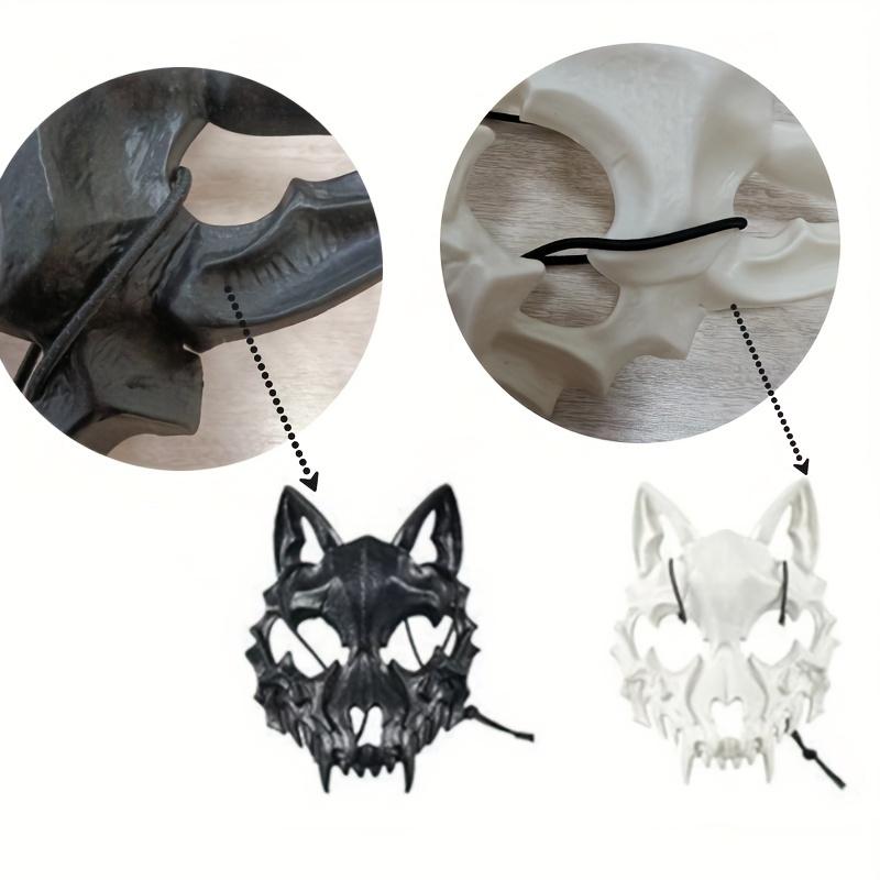 Animal Skeleton Half Mask Women Men Party Stage Show Mask Halloween Carnival Adult Cosplay White Black Wolf Tiger Skeleton Mask
