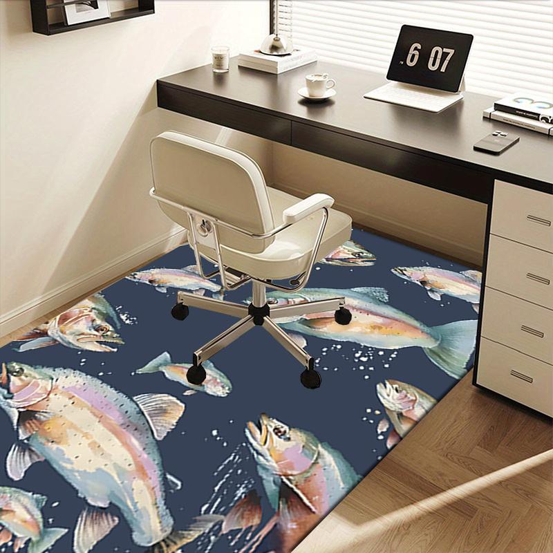 Rainbow Trout Chair Mat: Office Carpet for Home Decor, Sofa Rug, Large Floor Mat, Gift for Office and Living Room