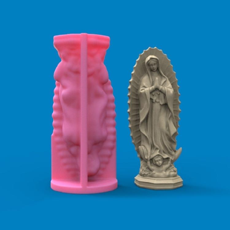 Candle Virgin Mary Sculpture Epoxy Resin Casting Mold DIY Soap Mold Crafts