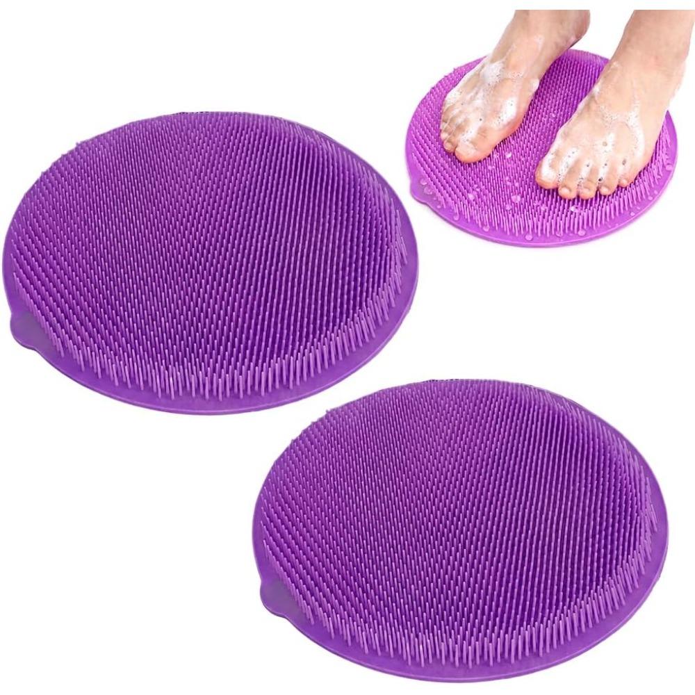 Shower Foot and Back Scrubber, New Silicone Mat with Hanging Hole Suction Cups Body Cleansing Shower Foot Scrubber Back Massager Pad for Men Women