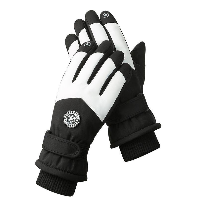 Winter-Skihandschuhe für Paare, warm beim Reiten, kälte- und winddicht, wasserdicht, gefüttert und verdickt, Touchscreen-Handschuhe
