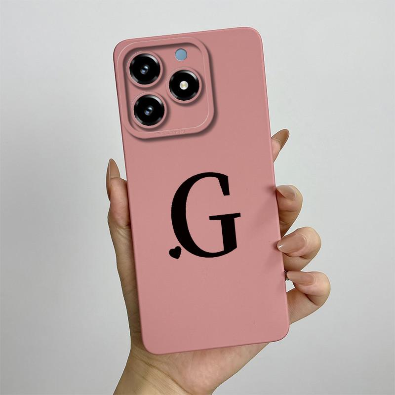 Für Realme C63 C61 Handyhülle Niedliche Buchstaben Rückseite Für Oppo Realme C 61 C 63 Weiches Flüssigsilikon Kameraschutz Fundas