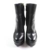 LOUIS VUITTON Ankle boots Monogram Studs Side Zip Black brown leather Women 36 Used