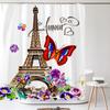 3D Print Paris Tower Bathroom Shower Curtains Waterproof Polyester Fabric With Hooks 240X180Cm Bath Screen Home Decor Curtain