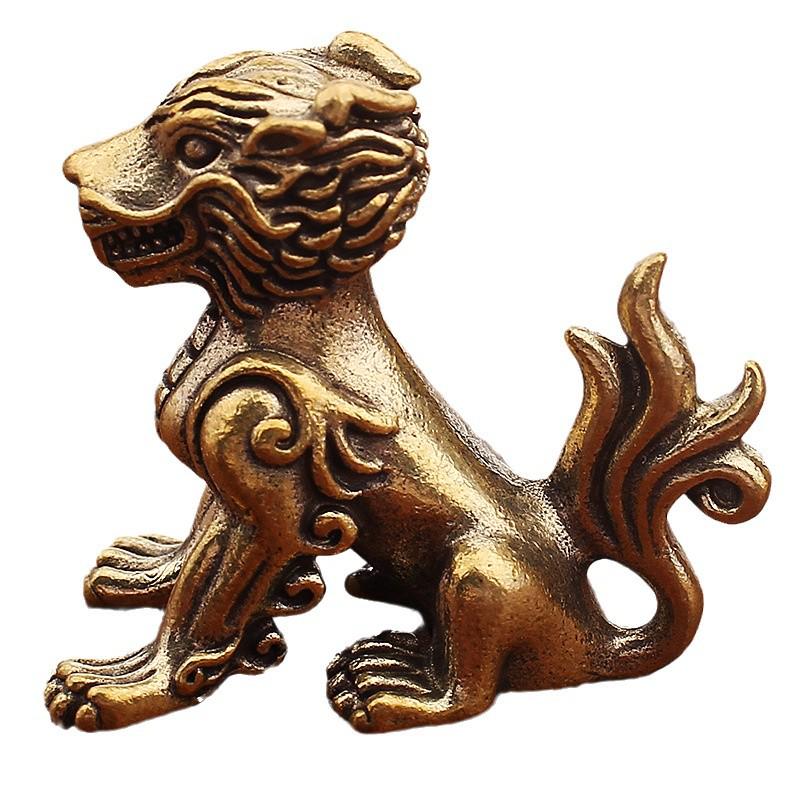 Brass Dragon Nine Sons Keychain and Yazi Taotie Car Ornament Gift