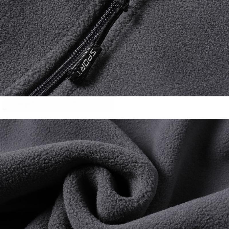 Plus Size Fleece Jacket for Men Winter Polar Fleece Sweatshirt Oversized Business Gentleman Stand Collar Jacket