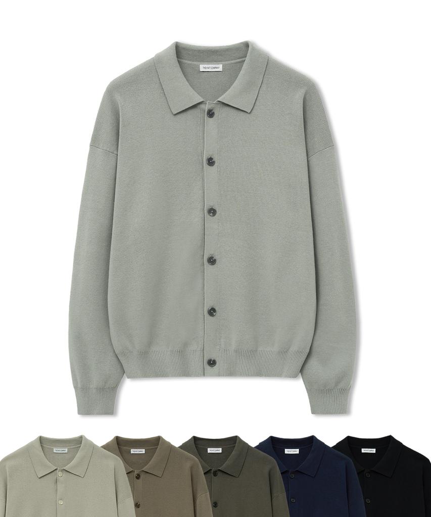 THEKNITCOMPANY Washable Cotton Collared Cardigan 6 Colors (Type B)