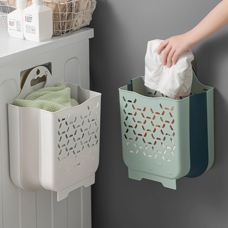 Coș de rufe pliabil portabil din plastic pentru casă, baie goală, montat pe perete, haine murdare, coș de depozitare jucării, accesoriu organizator