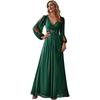 Europäische und amerikanische grenzüberschreitende Damenbekleidung Amazon eBay Kleid Bankett V-Ausschnitt langes Kleid Abendkleid Taille Promi-Stil