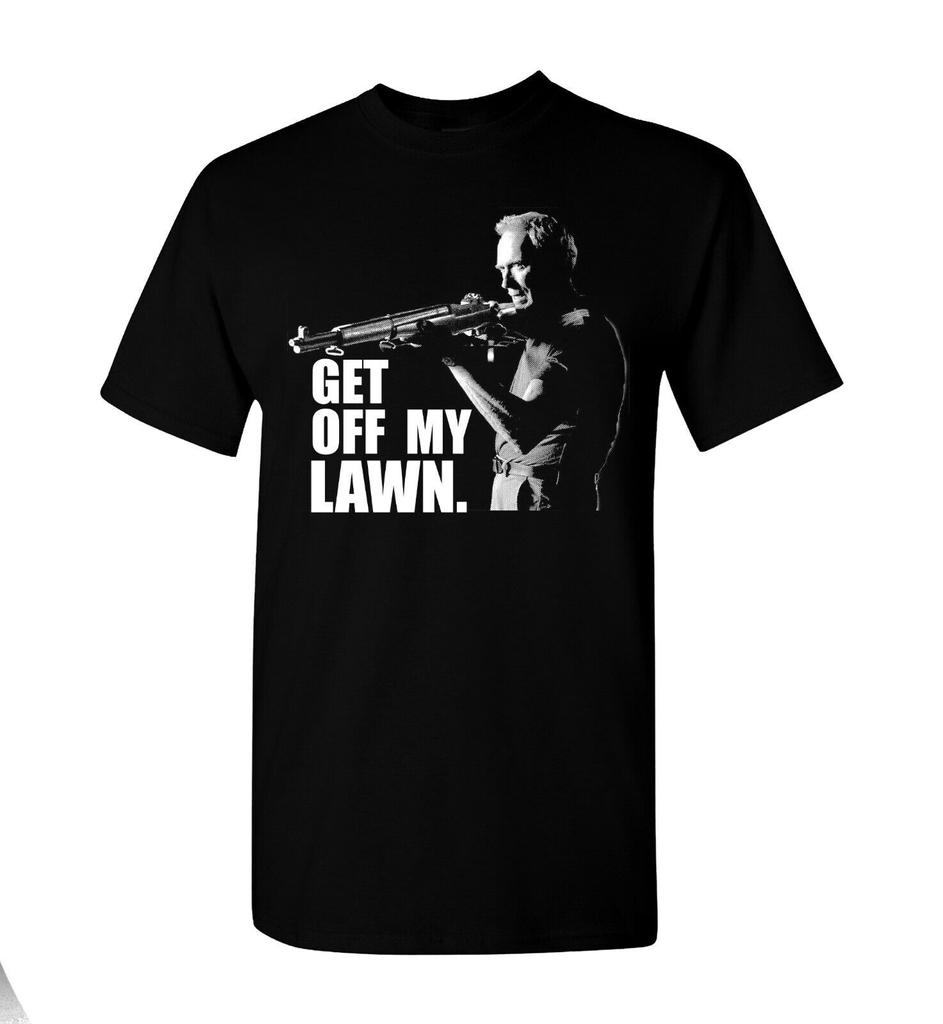 Slezte z mého trávníku Clint Eastwood Tričko 100% Bavlna Kulatý výstřih Letní Krátký rukáv Ležérní Pánské Tričko Velikost S3XL