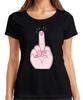 Naughty Middle Finger Heart Pink Sarcastic Gift Unisex Ladies TShirt