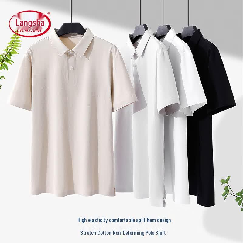 Langsha Men s 2026 Summer Business Casual Polo Shirt M