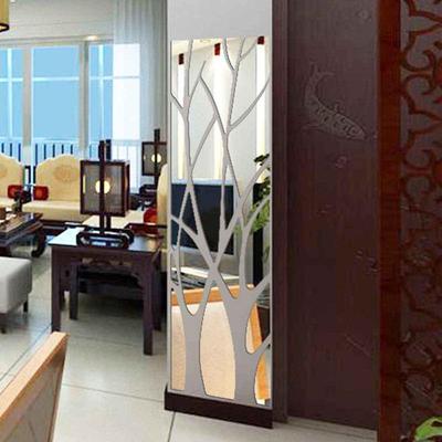 Acrylic Lucky Tree Mirror Wall Sticker - Self-Adhesive Branches Decoration for Living, Dining, Entrance, TV Background